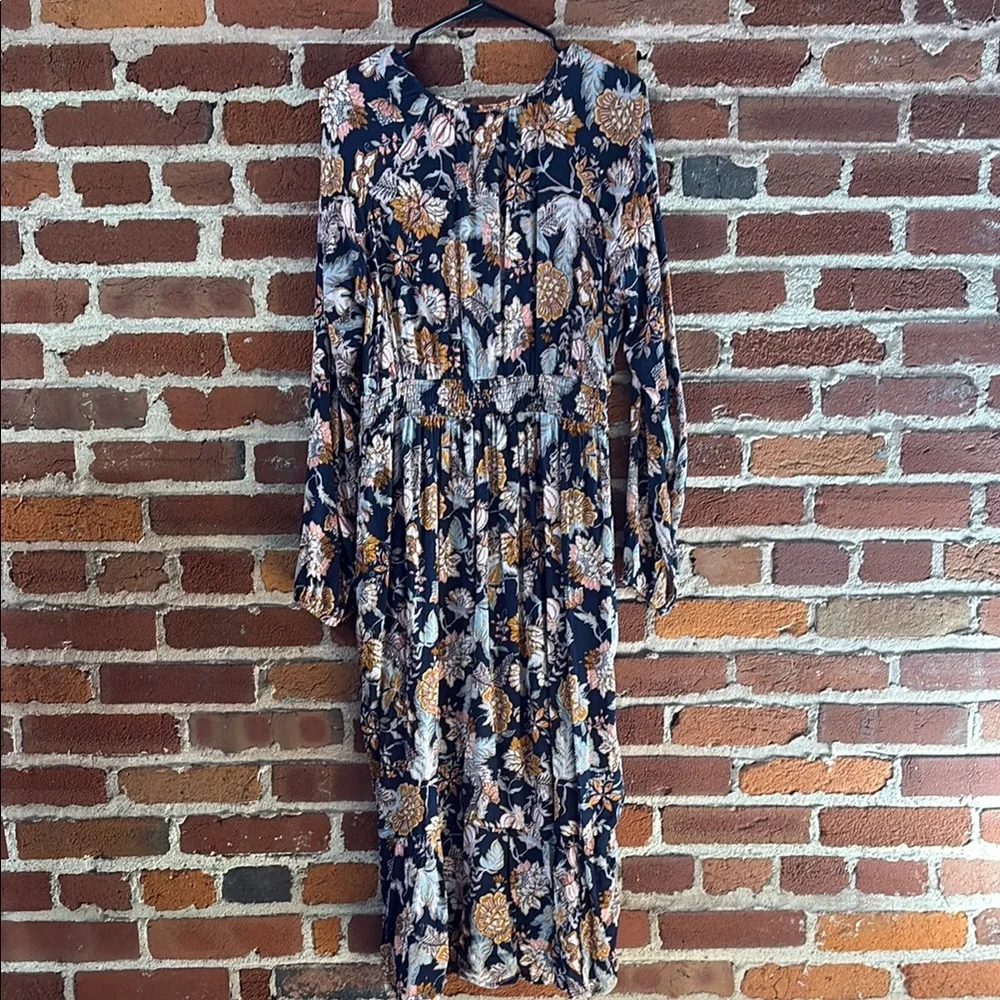 Knox Rose Blue Bishop Sleeve V-Neck Sundress - Picture 6 of 8